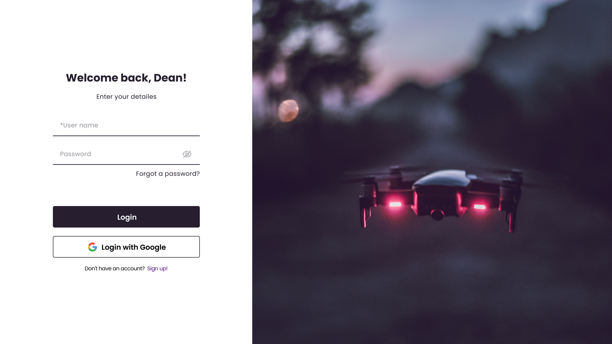 Drones rental and repair web-platform