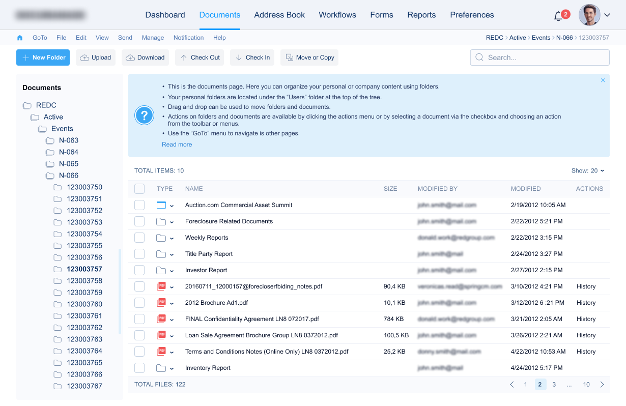 Enterprise Content Management System for Retail Real Estate Corporation