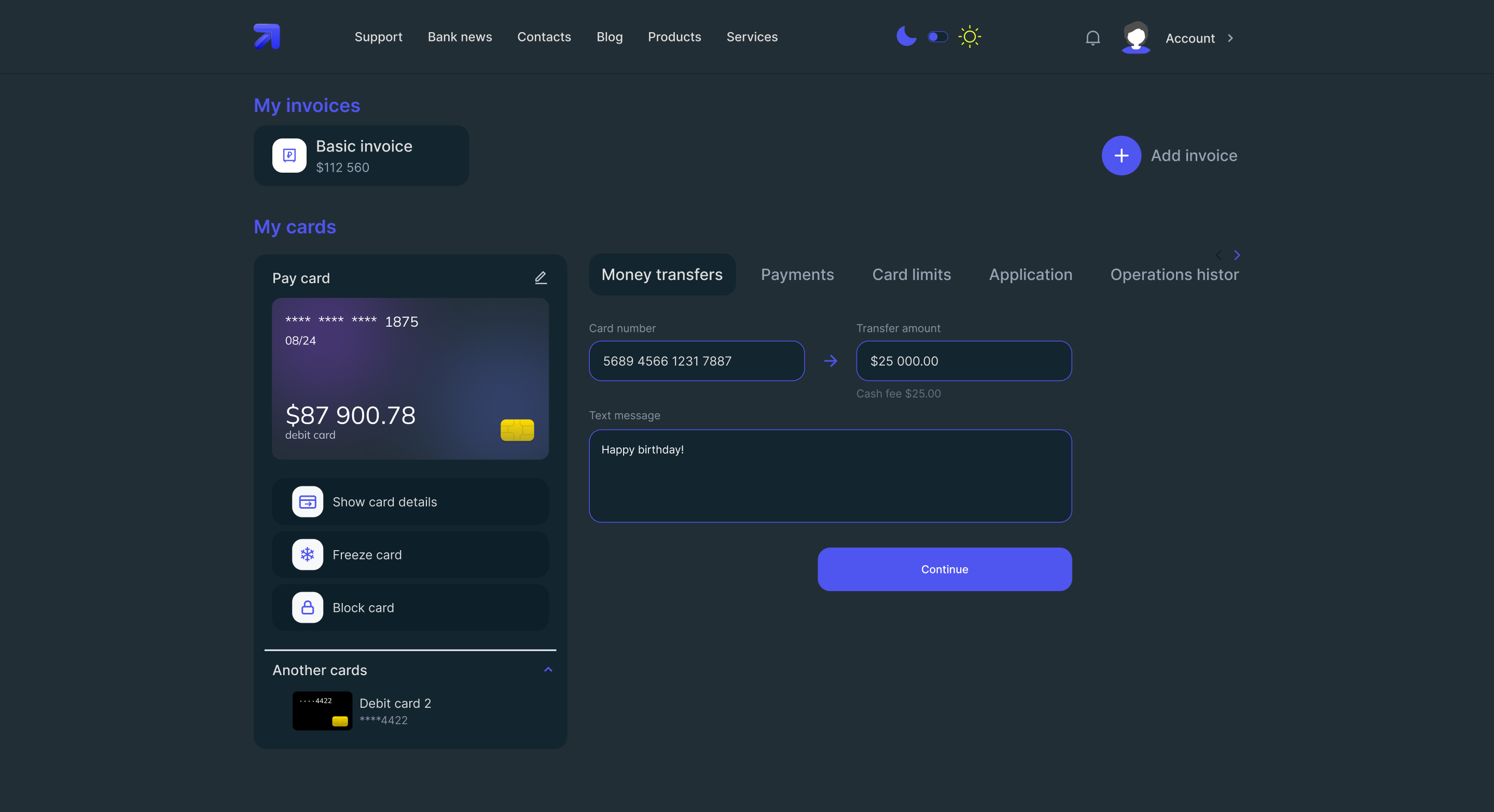 FinTech Web-Platform for Internet Banking Application