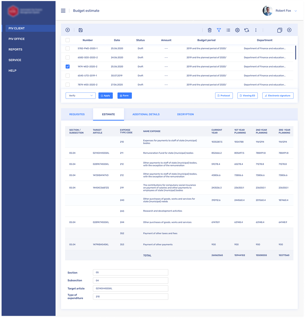 Financial Management System Restyling