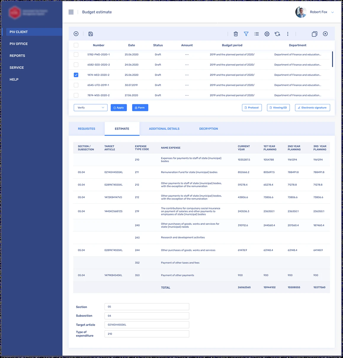 Financial Management System Restyling