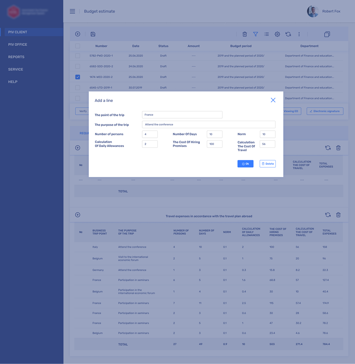 Financial Management System Restyling