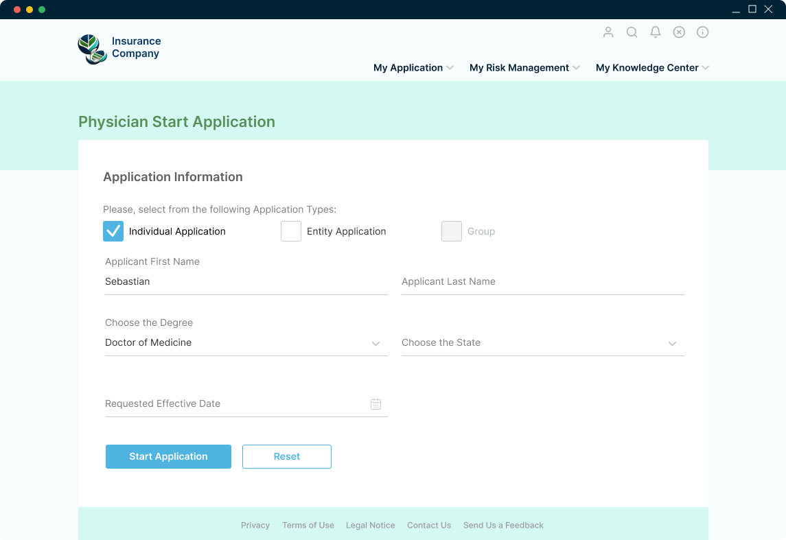 Insurance Company Electronic Form Submission