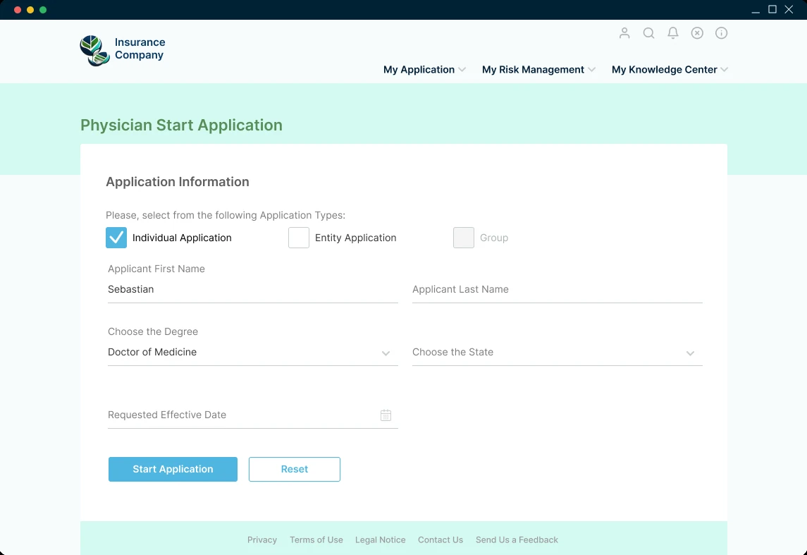 Insurance Company Electronic Form Submission