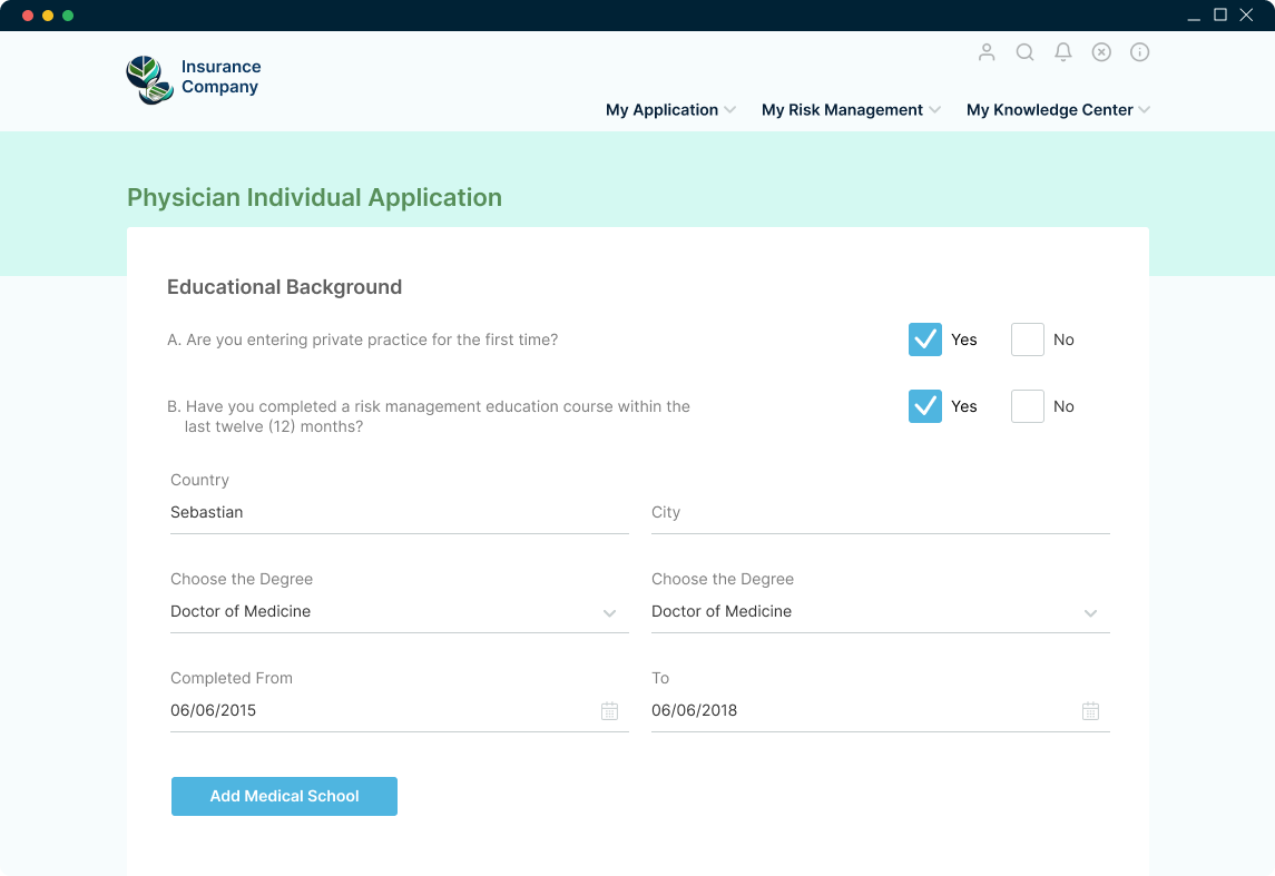 Insurance Company Electronic Form Submission