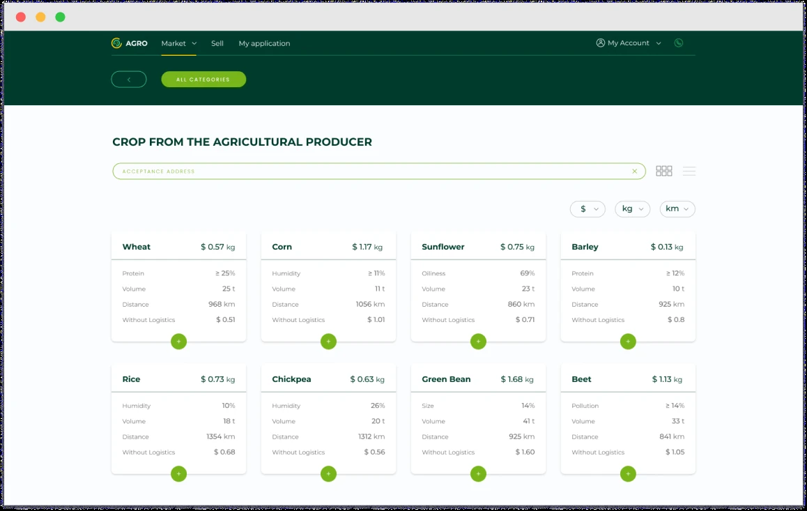 User Interface Development for Agriculture Web Platform