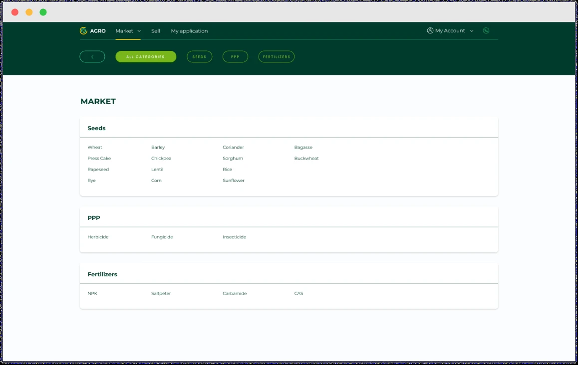 User Interface Development for Agriculture Web Platform