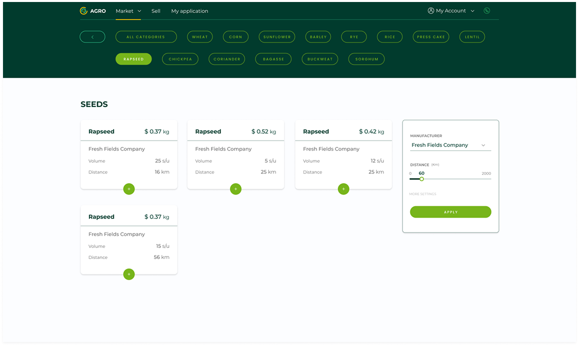 User Interface Development for Agriculture Web Platform