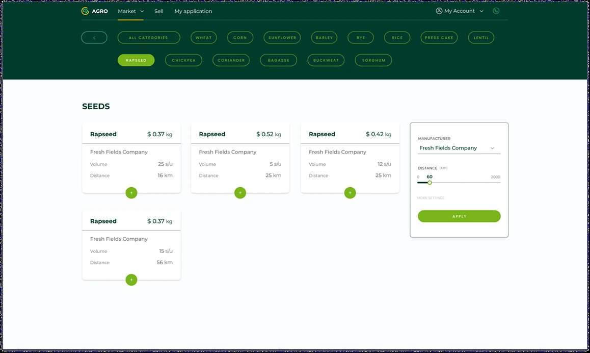 User Interface Development for Agriculture Web Platform