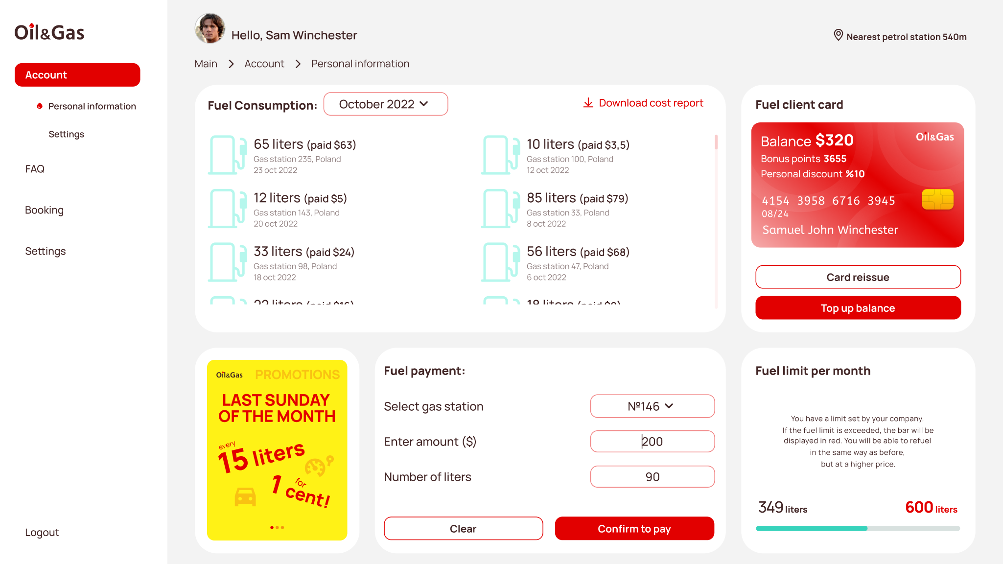 Gasoline Station Fuel Card Platform Optimization