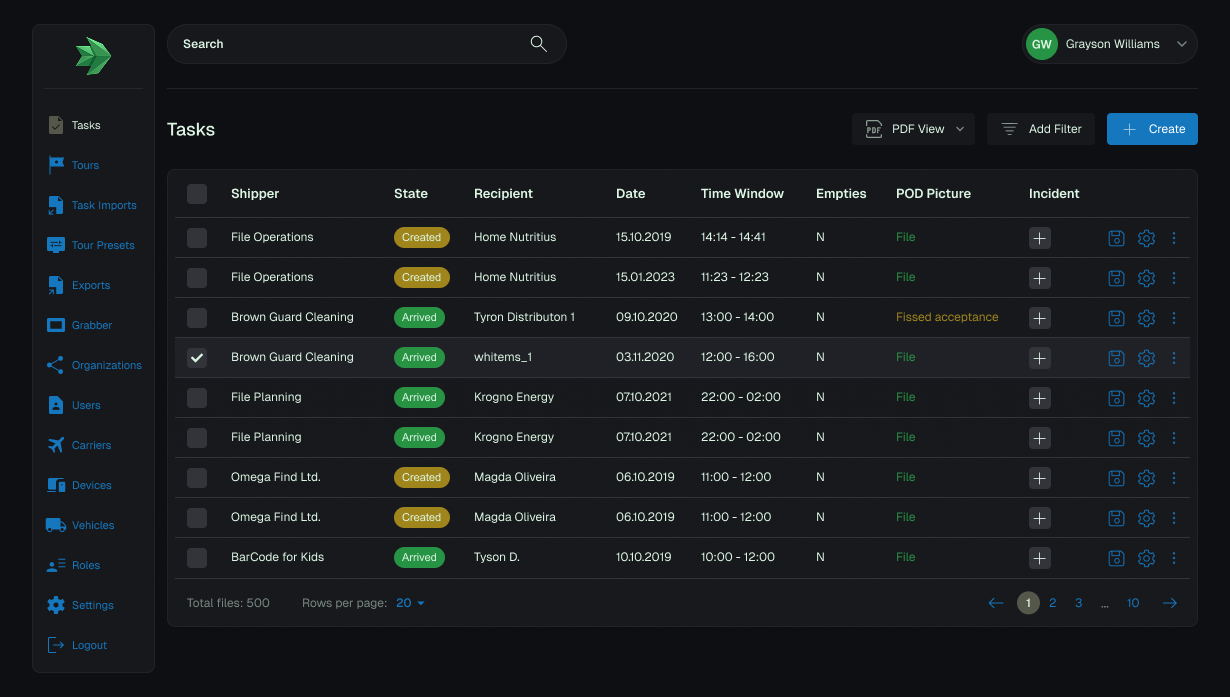 Custom Platform for Logistics and Goods Transportation