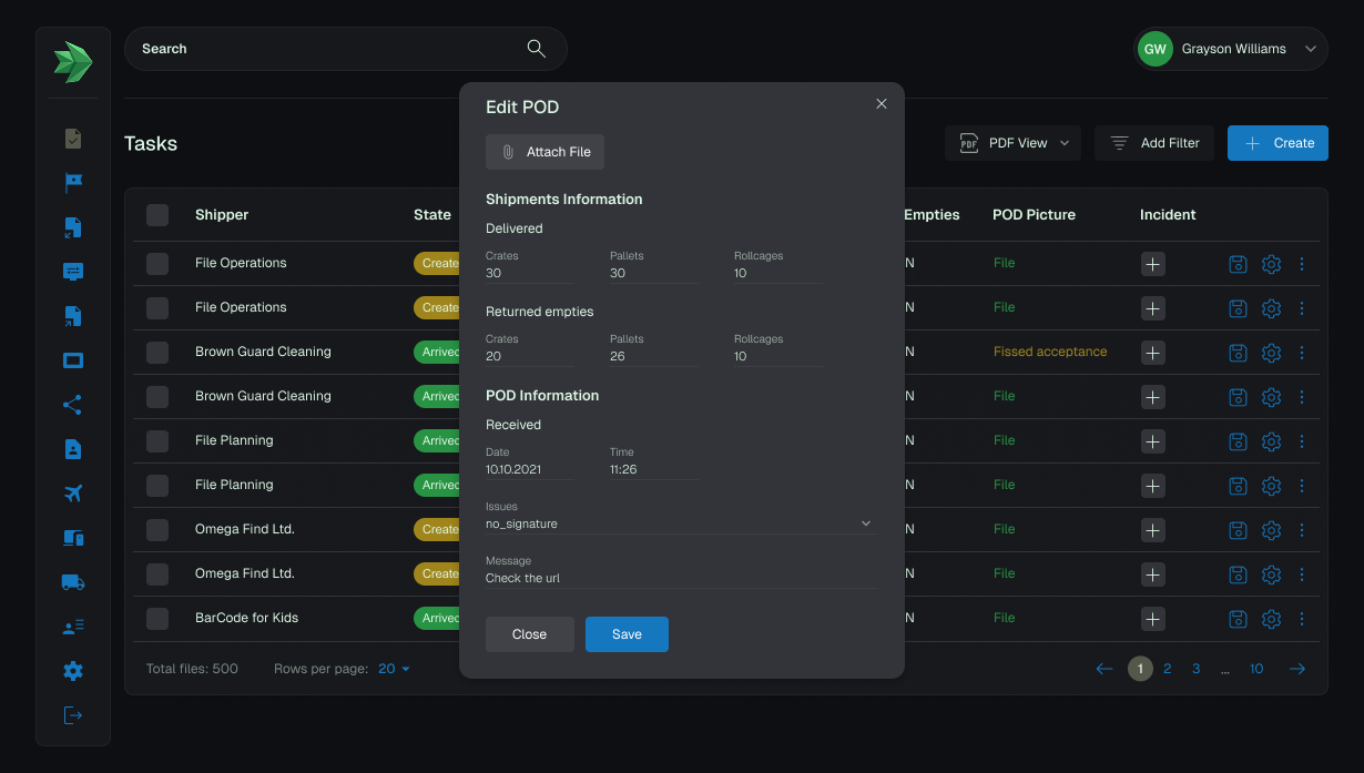 Custom Platform for Logistics and Goods Transportation