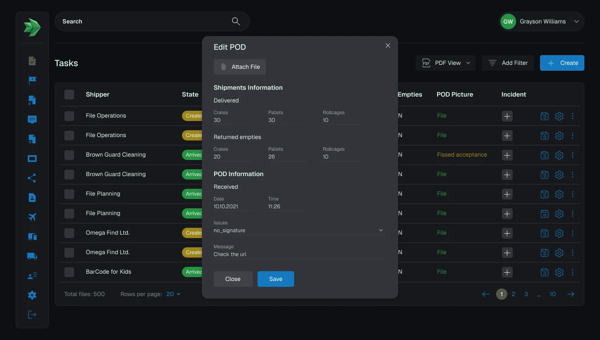 Custom Platform for Logistics and Goods Transportation