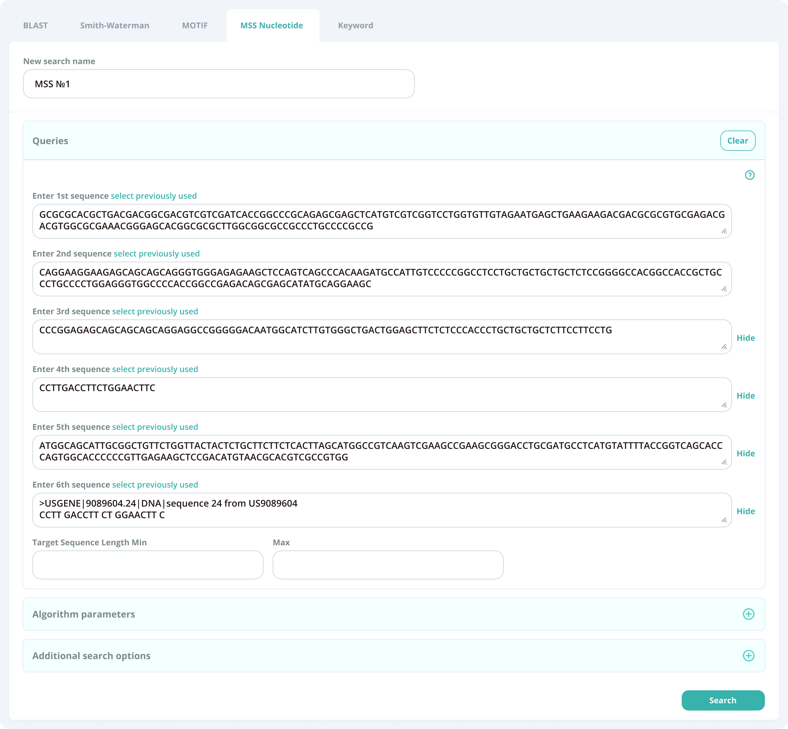 Multiple Sequence Search