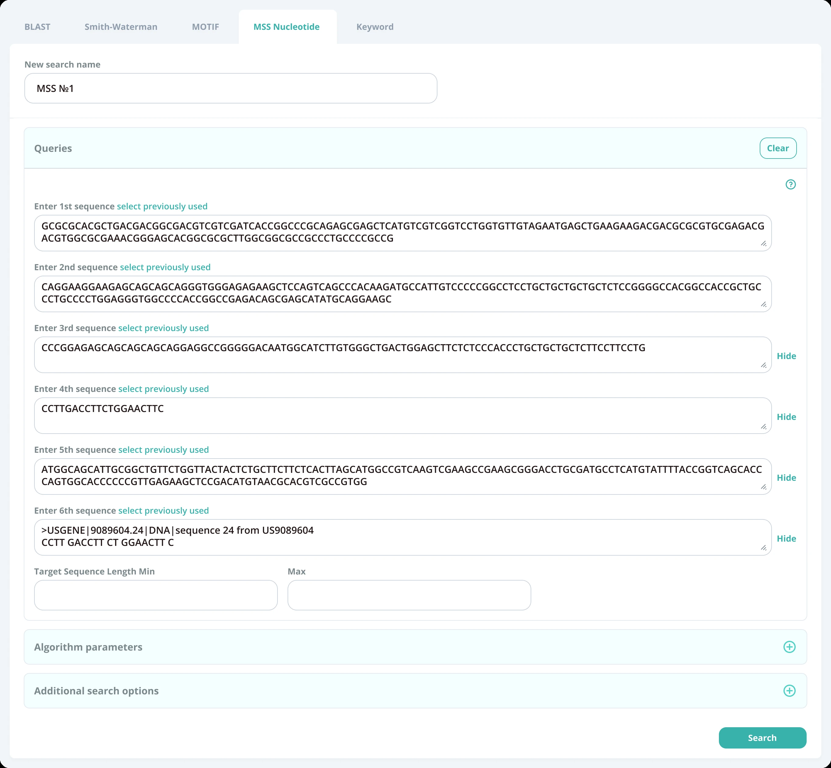 Multiple Sequence Search